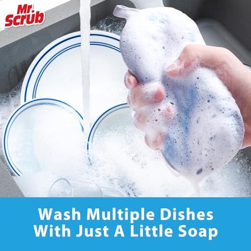 Sponges Kitchen Dish Sponge for Washing Dishes Cleaning Kitchen, All-Purpose, 3 Pack, Non Scratch, Rough Scrubbers Side for Non-Stick Cookware, Soft Microfiber Scrub Side for Dishes, Mr. Scrub - Image 6