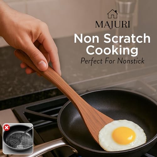 10-Piece Wooden Utensil Set with Holder, Spoon Rest & Hooks – Durable Non Toxic Cooking Utensils - Wooden Spoons for Cooking, Ideal Kitchen Utensil Set for Cooking Enthusiasts & House Warming - Image 6
