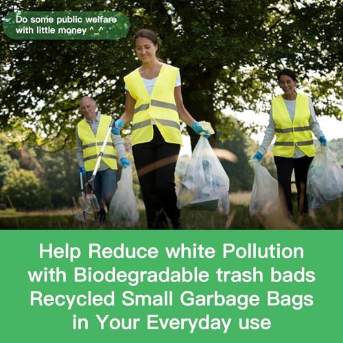 Small White Trash-Bags Bathroom 4 Gallon - Compostable Garbage Bags 4 Gallon 100 Count Biodegradable Unscented Little Waste Basket Kitchen Office Car Tiny Liners Bulk Strong Thick Inwaysin - Image 7