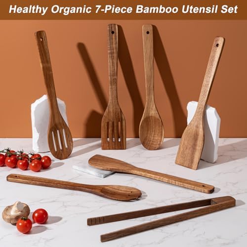 Eisinly 7-Piece Wooden Cooking Spoons, Premium Wood Utensil Set - Image 3