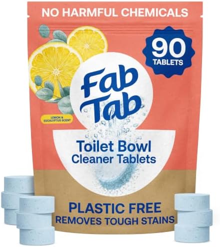 Fab Tab Toilet Bowl Cleaner Tablets, Lemon & Eucalyptus Scent, 90 Count by FabTab