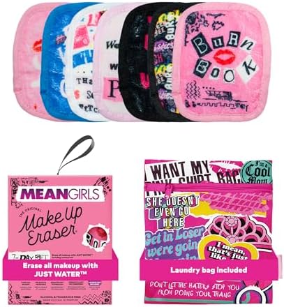 The Original MakeUp Eraser 7-Day Set, Erase All Makeup With Just Water, Including Waterproof Mascara, Eyeliner, Foundation, Lipstick, Sunscreen, and More! Mean Girls, 7ct by MakeupEraser