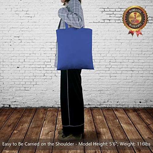 TOPDesign 6-Pack Economical 16"x15" Blue Cotton Tote Bag, Lightweight Medium Reusable Grocery Shopping Cloth Bags, Suitable for DIY, Advertising, Promotion, Gift, Activity - Image 2