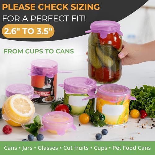 Orblue Silicone Stretch Lids 6-Pack Small for Fresh Food Storage - Seal in Flavors, Keep Food Fresh and Reduce Waste Lilac - Image 3