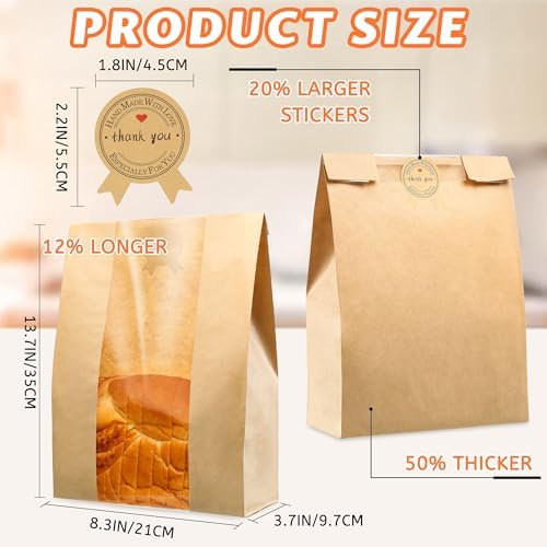 25 Pcs Bread Bags for Homemade Bread 50% Thicker With Window Sourdough Bags - Image 2