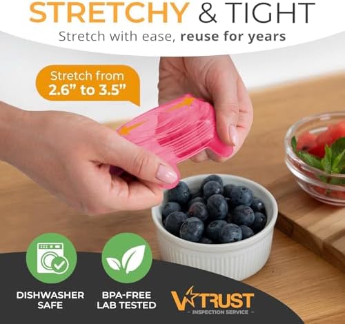 Orblue Silicone Stretch Lids 6-Pack Small for Fresh Food Storage - Seal in Flavors, Keep Food Fresh and Reduce Waste Pink - Image 2