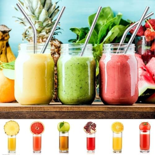 Set of 10 Stainless Steel Straws, HuaQi Bent Reusable Drinking Straws 10.5'' Long 0.24‘’ Dia for 30 oz Tumbler and 20 oz Tumbler, 2 Cleaning Brush Included - Image 4