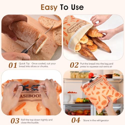2 Pack Premium Beeswax Bread Bags for Sourdough Homemade Bread, XL Cotton Lining Sourdough Reusable Natural Organic Beeswax Bread Storage Bag, Keep Fresh and Upgraded Portable-17 x 12.6 Inches - Image 4