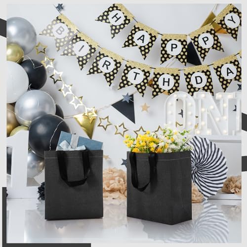 Eccliy 80 Pcs Reusable Gift Bags, Medium, Dark Grey - Image 3