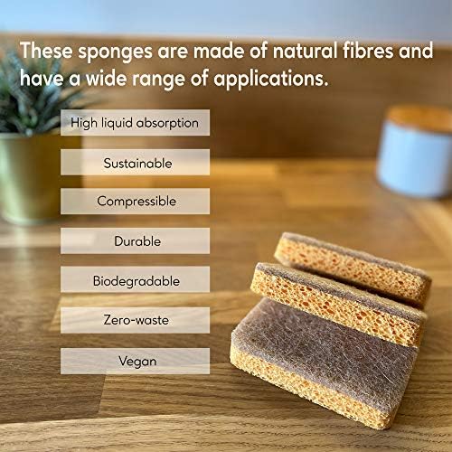 eplanita Natural Plant Based Scrub Sponges (12 Pack), Non-Scratch, Biodegradable Eco Scourers for Kitchen and Bathroom - Image 6