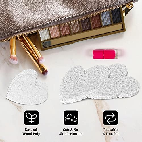 60-Count Kickleen Compressed Cellulose Heart Shape Facial Sponges,White - Image 5