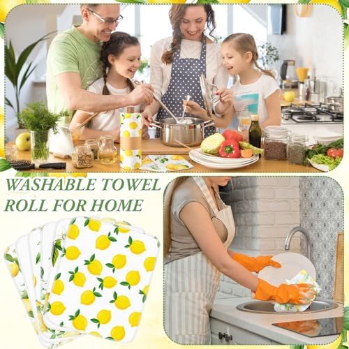 Redbaker 30 Pcs 18 Pcs Reusable Paper Towel for Kitchen,Lemon Style - Image 6