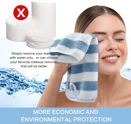 SINLAND Microfiber Facial Cloths Fast Drying Washcloth 12inch x 12inch Absorbent Face Wash Cloth Soft Makeup Remover Cloths - Image 6