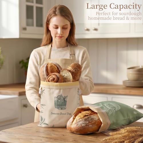Beeswax Sourdough Bread Bags for Homemade Bread, XL Reusable Bags, 2 Pack - Image 4