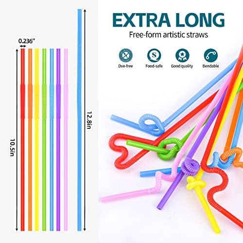 [Individually Wrapped] 100 Pcs Colorful Flexible Plastic Straws - Image 2
