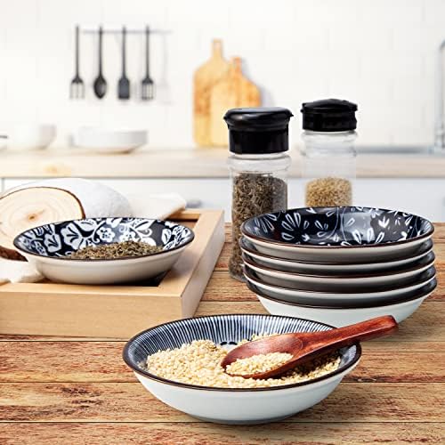 Eisinly 6 Pack Dipping Bowls,3 OZ Small Ceramic Soy Sauce Dish,Vintage Blue - Image 2