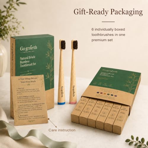 Horse Bristle & Bamboo Toothbrushes 6-Pack (Soft) - Image 7