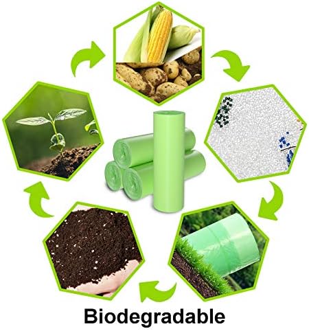 TECHSHARE 1.2 Gallon Biodegradable Trash Bags, 80 Count, Compostable Garbage Bags, 1.5 Gallon Capacity, Green - Image 5
