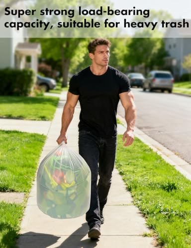Compost Bags 13 Gallon, 50 Count Biodegradable Compostable Tall Kitchen Can Liners, Thick Unscented Tear & Leak Proof Plant-Based Garbage Bags for Food Waste, Bathroom & Garden, white - Image 7