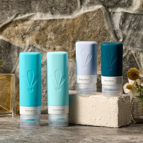 INSFIT 17 Pack Travel Bottles for Toiletries, TSA Approved 3oz 2oz Travel Size Toiletries, BPA Free Leak Proof Squeezable Silicone Tubes Travel Essentials for Shampoo Conditioner Lotion Soap - Image 5