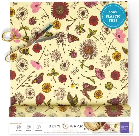 Bee's Wrap Beeswax Wrap Roll, 14 x 52 in - Meadow Magic by BeesWrap