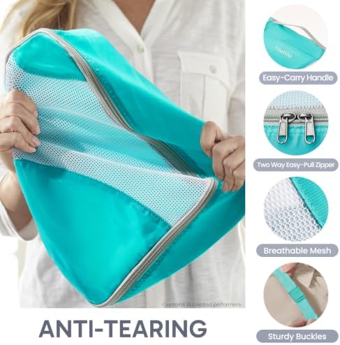 OlarHike 10 Set Packing Cubes for Travel,Gifts for Women Mom,Anti-Tearing Suitcase Organizer,with Over 1000 pcs Mesh Holes,Vacation Essentials & Accessories for Cruise Ship - Image 5