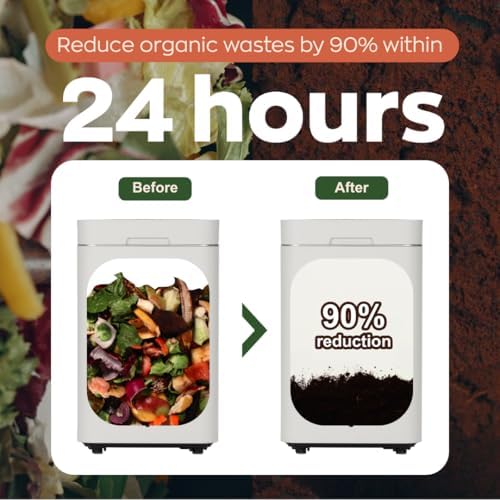 Reencle Gravity Electric Composter - 22L Kitchen Composter– Decomposes 3.3 lbs Daily, Odorless & Quiet Indoor Composting, Rapid Decomposition with All-new Compost Starter 2.0 + Booster Pack (Silver) - Image 5