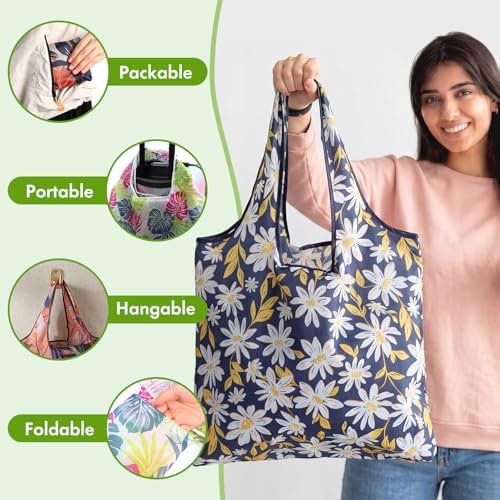 Paterr 50 Pack Reusable Grocery Bags Foldable Shopping Tote - Image 3