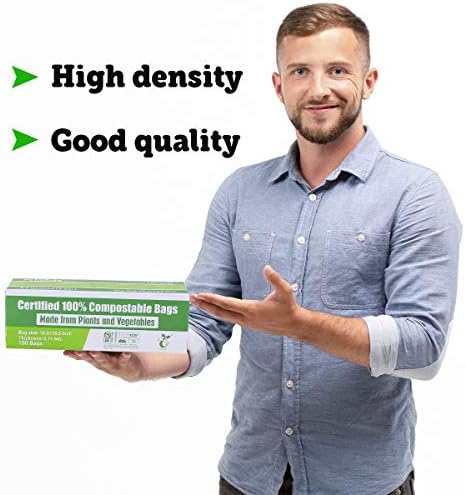 Compost Bags, Compostable Trash Bags 2.6 Gallon Compostable Bags 100 Count Small Compost Bags for Countertop bin Extra Thick 0.71 Mil. ASTM D6400 Certified By BPI and TÜV AUSTRIA - Image 7