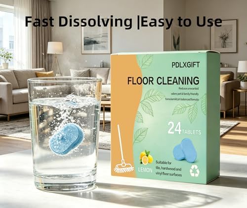Floor Cleaner Tablets, 24pcs Multi-Surface Floor Cleaner Solution | Pet Safe, No Residue, No Streaks,Robot Mop Safe Quick Dissolve Floor Cleaning Tablets for Wood Tile Laminate - Image 4