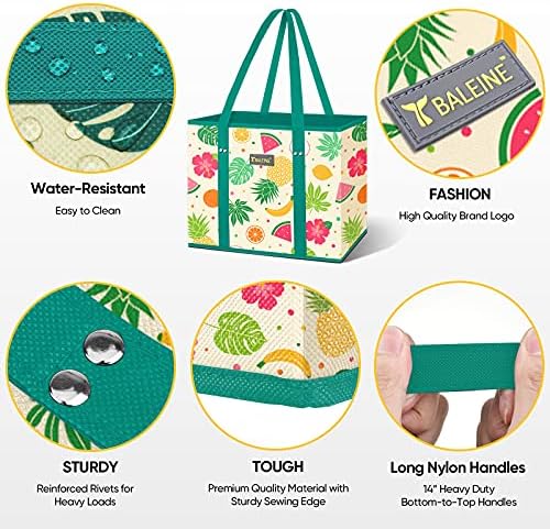 BALEINE 3PK Reusable Grocery Bags, Heavy Duty Shopping Tote Bag - Image 3