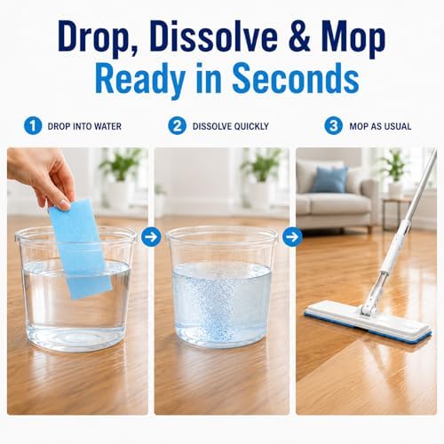 AZHAIBUQI Multi-Surface Floor Cleaner Tablets, Deep Cleaning Floor Cleaning Solution Tablets for Hardwood, Tile, Laminate & Vinyl Floors, Blue Jasmine Scent, 30 Count - Image 3