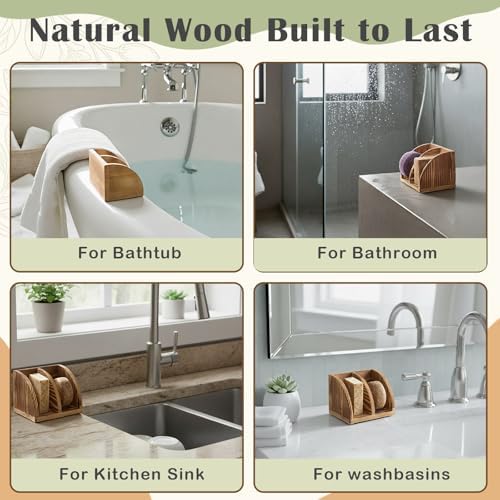 Shampoo Bar Holder Multi Bar Soap Dish, Wooden, 4.33 x 3.35 x 3.15 Inch - Image 5