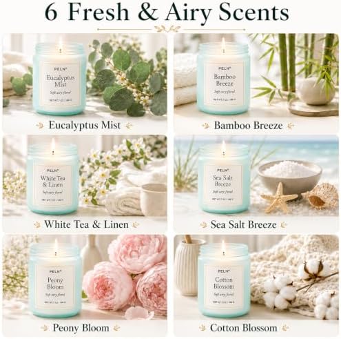 Scented Candles Gift Set, 6-Pack 7 oz Soy Candles, Fresh Botanical Scents - Image 3