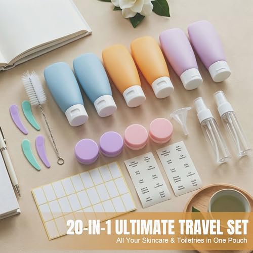 DEWSENSI 20 Pack Travel Bottles Set for Toiletries - Image 2