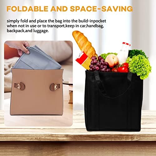 JERIA 24-Pack Reusable Grocery Bags，Large Washable Foldable Shopping Bags，Heavy Duty Tote Bags with Reinforced Handles - Image 6