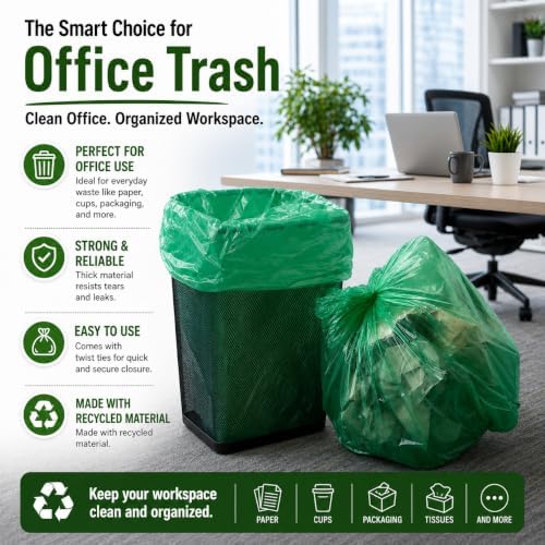 Tall Kitchen Trash Bags 13 Gallon (120 Bags) Medium Green Garbage Bag 55 Liter Can Liners Portable Camping Toilet Bags (120 count) - Image 6