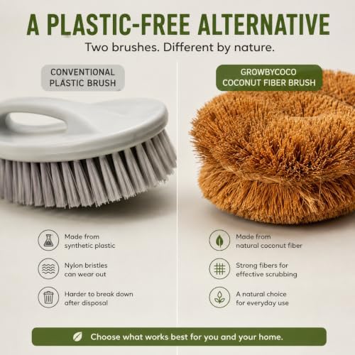 Pack of 6 Tawashi Vegetable Scrub Brush, Natural Coconut Coir Fiber Produce Brush, Fruit & Vegetable Scrubber, Kitchen Cleaning Brush, Japanese Kamenoko Design - Image 4