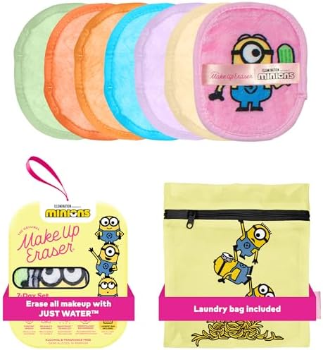 The Original MakeUp Eraser 7-Day Set, Erase All Makeup With Just Water, Including Waterproof Mascara, Eyeliner, Foundation, Lipstick, Sunscreen, and More! (Minions), 7ct. by MakeupEraser