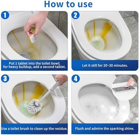 Toilet Bowl Cleaner Tablets, Leaves Bowl Sanitary, Freshens, Deodorizes, Descales & Repels Tough Stains, Helps Prevent Limescale Buildup, Safe for Septic Tanks, 24 Pack 1 Year Supply - Image 5