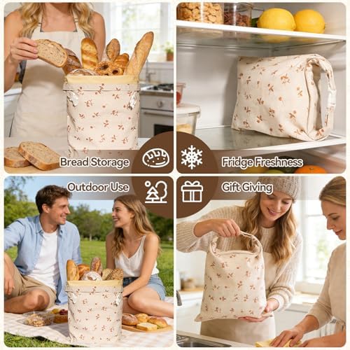 2 Pcs Beeswax Sourdough Bread Bags for Homemade Bread, XL 17x13 Inches - Image 7