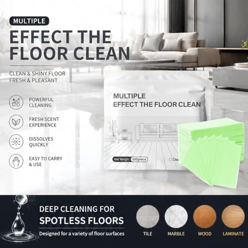100 Pcs Floor Cleaning Tablets Multi-Surface Cleaner, 2026 New Floor Cleaning Solution Tablets, Dissolvable Pre-Measured Deep Cleaning Cleaning Solution, for Tile and Vinyl Floors (Green, 100pcs) - Image 3