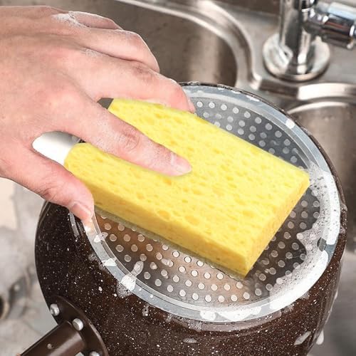 Posheliox Plastic Dish Scrubbers with Sisal Scrub, Biodegradable Kitchen Sponges Compostable Cellulose Pads, Non Scratch Eco Friendly Washing Up Sponges for Zero Waste Home, 10 Pack - Image 4