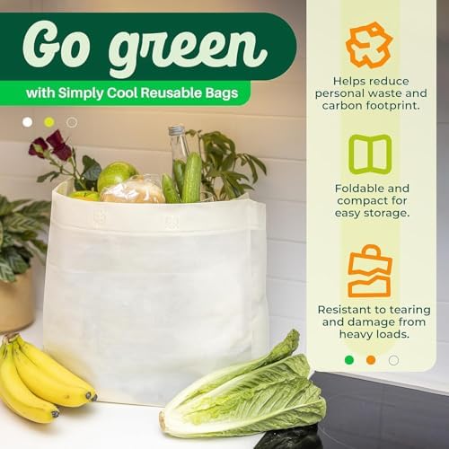 Simply Cool 400 Pack Reusable Grocery Bags, Medium Tote Bags Bulk, Cream - Image 3