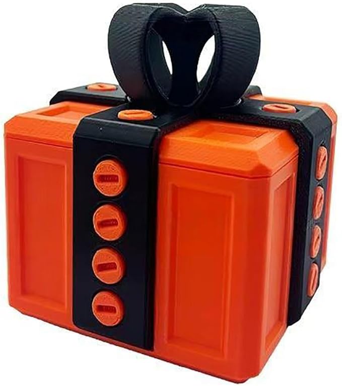 The Prank Box Funny Christmas Gifts Box Annoying Hilarious Screw Challenge with Surprise 3D Printed Screw Gifts Boxes Ideal for Birthday, Christmas (Orange and black)