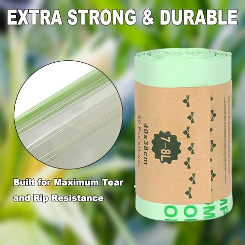 Handle Tie Compostable Food Scrap Bags For Counter Top Compost Bin, Small Compost Bags, 100 Count, 10 Liter Small Kitchen Food Scrap Waste Bags for Compost - Image 4