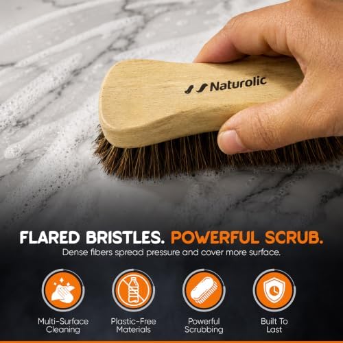 All-Natural Wooden Scrub Brush Set | Wooden Handle | Tampico and Palmyra bristles | Eco Friendly Cleaning Products | Pack of 2 - Image 3