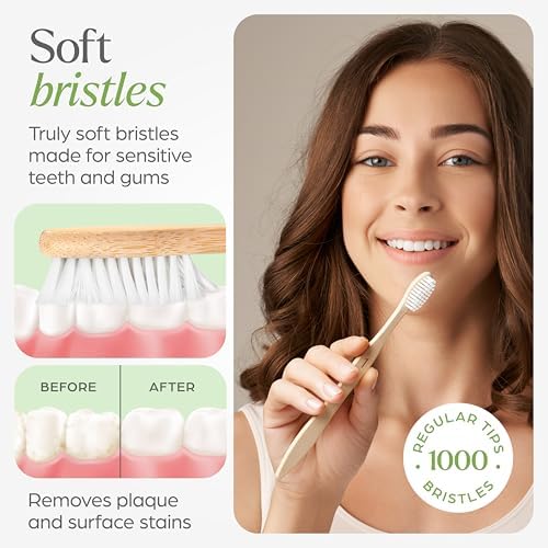 VIVAGO Bamboo Toothbrushes 10 Pack – Plant-Based Soft Bristles - Image 4
