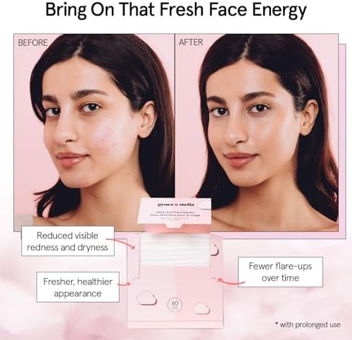 grace & stella Face Towels Disposable - Travel Essentials (60 Count) (Pack of 4) Ultra-Soft & Absorbent Face Wipes Towelettes, Facial Towels for Cleansing & Makeup Removal - Face Cleansing Foaming Net - Image 4