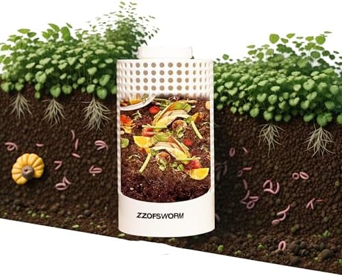 Inground Worm Farm Compost Bin Kit Recycling Kitchen Food Waste to Raised Garden Beds Outdoor with Holes&Lids in Bed&Home by ZZOFSWORMCOMPOSTERMOREWORM